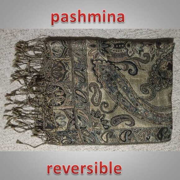 New REVERSIBLE Pashmina wrap shawl - Picture 1 of 5